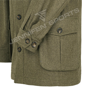 Abrigo Largo con Capucha para Hombre, Estilo Caza, 100% Lana con Forro de Piel, Chaqueta para Exteriores con Múltiples Bolsillos, Venta al Por Mayor - Product Image 4