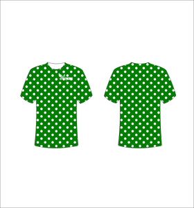 T-shirt à manches courtes pour homme à pois verts, col rond, coupe classique, respirant, en coton tricoté, imprimé - Product Image 1