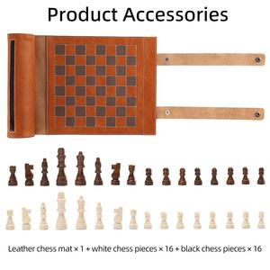 Custom 21 Inch Square PU Leather Eco-Friendly Travel <b>Backgammon</b> <b>Board</b> Game Professional Luxury Gift Customizable - Product Image 2