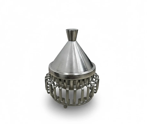 Handmade Metal Modern Luxury Eco-Friendly Durable Dome Lid Serving Bowl Set Polished Finish <b>Wedding</b> Decorative Food Serving Bowl - Product Image 2