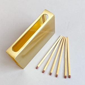 Porte-allumettes de sécurité moderne en laiton, étui métallique de luxe, logo personnalisé, pour mariage, événement, fête, allumettes lumineuses, design personnalisé - Product Image 1