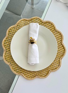 Bee Shape Rattan Napkin <b>Ring</b> Handwoven Decorative Table Accessory For <b>Kids</b> Party Table Decoration With Fun Nature Inspired Theme - Product Image 2