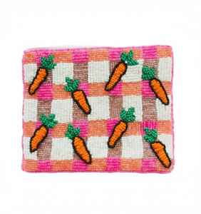 กระเป๋าใส่เหรียญลูกปัดลายแครอท พร้อมงานปักสีดำเงิน ทำด้วยมือ สำหรับผู้หญิงและเด็กผู้หญิง - Product Image 1