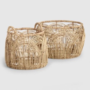 Grand panier rond en rotin naturel pour le rangement de la salle de bain et la décoration de la maison, fabriqué à la main au Vietnam par des artisans locaux - Product Image 6