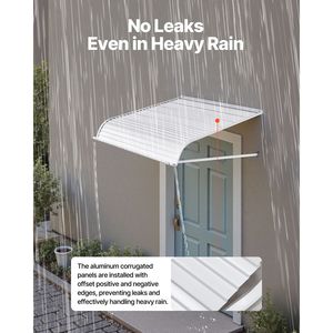 Tenda da Sole per Finestre e Porte in Alluminio Leggero e Resistente 40 x 42 Pollici, Tettoia Esterna Stabile per Pioggia, Neve e Sole, Proiezione Massima 5m - Product Image 4