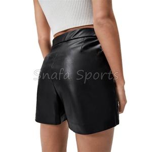 Wholesale Best Quality Women Leather Shorts Custom Made Design High Waist PU Leather Hot Pants for Club & Streetwear - Product Image 2