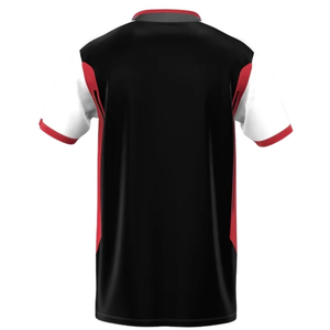 เสื้อโปโลแขนสั้นผู้ชาย สีดำ แดง ขาว แบบบล็อกสี แห้งเร็ว ผ้าถัก สไตล์ลำลอง - Product Image 2