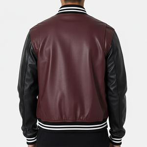 Veste universitaire en cuir de vachette véritable de haute qualité avec logo brodé personnalisé, coupe courte, pour l'hiver - Product Image 3