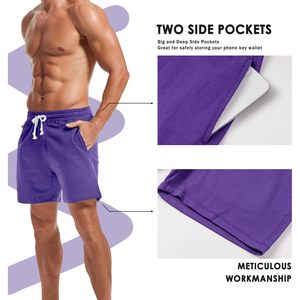 Pantalones Cortos Deportivos Personalizados de Poliéster/Algodón para Hombre, Pantalones Cortos Casuales con Cordón, Pantalones Cortos Deportivos hasta la Rodilla para Hombre - Product Image 3