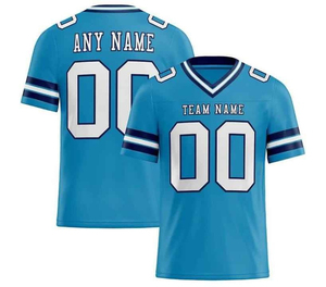 Custom Green American Football Jersey Men's V-Neck Short Sleeve Sublimated Print Team <b>Name</b> 00 Breathable Polyester Apparel - Product Image 3