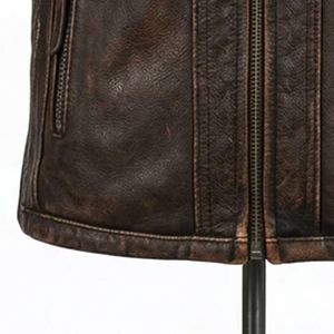 Mens Streetwear Leather Jacket Tanned <b>Stand</b> Collar Winter Custom Design Color ODM Service - Product Image 5