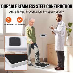 Bilancia Digitale Professionale per Medici, Tappetino Antiscivolo Portatile, 2 Unità (kg/lb) con Funzione Tare - Product Image 4