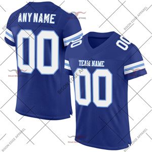 Maillot de football américain personnalisé, col en V, manches courtes, blanc, bleu, jaune, maille respirante, nom de l'équipe, n'importe quel nom, impression sublimée - Product Image 5