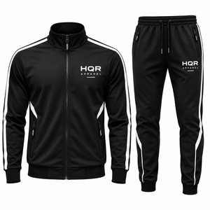 Wholesale Custom Logo Eco-Friendly 100% Cotton Heavyweight Hooded Sport Tracksuit Latest Fashion 2-Piece Unisex Sweatsuit Sets - Product Image 1