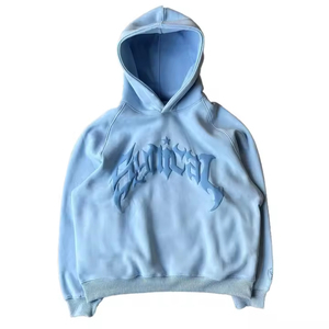 Sweat à capuche pour homme en coton lourd 100% avec logo imprimé en relief personnalisé, service OEM, caractéristiques écologiques et séchage rapide - Product Image 3