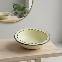Plat à sauce en céramique de qualité supérieure 3460889-10.5, style nordique, en grès, rond de 4,5 pouces, sans plomb, compatible four et lave-vaisselle