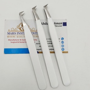 Pince à cils professionnelle blanche pour extensions de cils, durable - Product Image 1