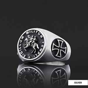 แหวนเมสัน BOJ รุ่น 002 แบบกำหนดเองได้ สำหรับทั้งชายและหญิง แหวนตราประทับฟรีเมสันส่วนบุคคล แหวนตราประทับมาสเตอร์เมสันเท็กซัส สไตล์ฮิปฮอป สีเงิน ราคาประหยัด - Product Image 4