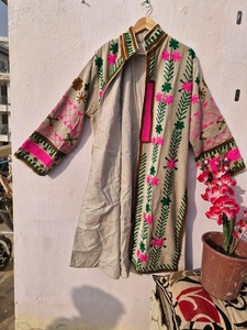Handmade Suzani Embroidered <b>Velvet</b> Quilted Hooded Eco-Friendly <b>Jacket</b> <b>Women</b> Long Boho Ethnic Floral Winter Boutique Luxury - Product Image 3