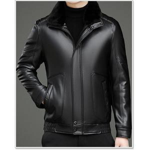 Veste de moto en cuir PU marron foncé unisexe pour homme, col montant, doublure en fausse fourrure respirante, fermeture éclair, coupe-vent, hiver - Product Image 3