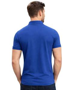 Polo en coton bleu roi pour homme avec col demi-zip, coupe ajustée, manches courtes, tenue décontractée d'été, fabricant OEM, approvisionnement en gros - Product Image 2