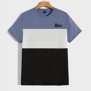 T-shirt pour homme à manches courtes, col rond, en coton 100% tricoté, respirant, de haute qualité, logo personnalisé pour la vente en ligne - Product Image 1