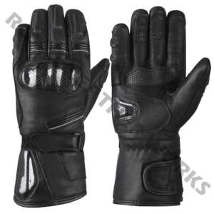 Gants de moto d'hiver en cuir véritable doublés pour hommes, noirs, de luxe, personnalisables, pour la conduite, vente en gros - Product Image 2