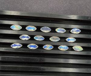 Lot de pierres précieuses naturelles en pierre de lune arc-en-ciel, taille marquise, 5*10 MM, pierre de lune arc-en-ciel à feu bleu pour la fabrication de bijoux, certifiées IGI - Product Image 6