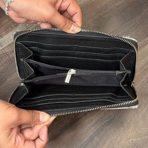 Vente en gros de portefeuille en cuir usiné à la main de marque à la mode Pochette de fermeture à glissière de haute qualité Portefeuille de créateur en cuir de vachette véritable - Product Image 6