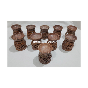 Gorgeous Handmade Soapstone Aroma <b>Oil</b> <b>Diffuser</b> With Flower Carving Design Rounded Fine Polished For Corporate Gift Purpose - Product Image 4