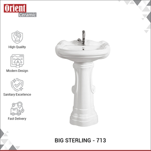 Leading Supplier Selling Top Quality New Design White Ceramic Sanitary Ware Home Hotel Usage Wash <b>Basin</b> with Pedestal - Product Image 2