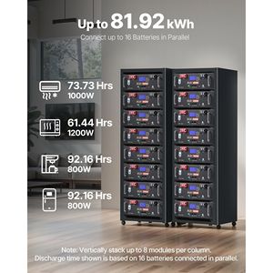 48V <b>100Ah</b> LiFePO4 Lithium <b>Battery</b> 100A BMS 51.2V Rack for Server Bluetooth 5.12kWh 6000 Cycles LCD Display Off-Grid Solar Backup - Product Image 4