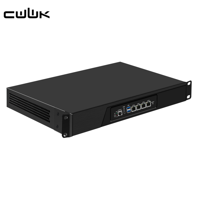 CWWK 1U N3160 Firewall Server 19 Inch Rackmount PC PfSense 4 x i226V 2.5GbE Lan DDR3 VGA+HD Dual Display Network Appliance