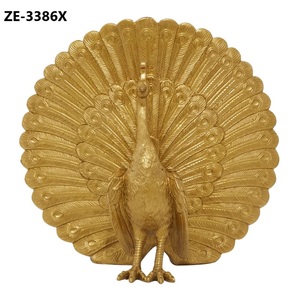Figura de Pavo Real Moderna de Latón Chapado en Oro, Fundición 3D Completa, Decoración para el Hogar, Escultura con Temática Animal - Product Image 5