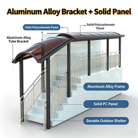 Auvent d'entrée en alliage d'aluminium courbé sur mesure, manuel, étanche, pour couloir extérieur, pour projets de bâtiments commerciaux