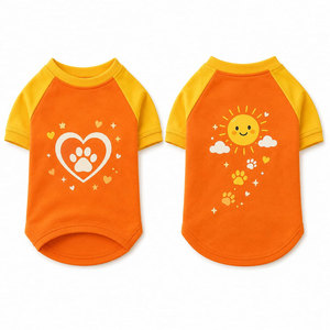 เสื้อยืดลายหน้าแมวน่ารัก สีเทาขาว แขนเสื้อแบบแร็กแลน ลายอุ้งเท้ารูปหัวใจ เสื้อผ้าสำหรับสุนัขและแมวสำหรับผู้ใหญ่ แบบ unisex - Product Image 4