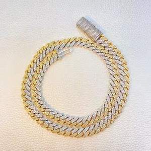 Men's 18K Gold Plated Twisted Singapore <b>Chain</b> <b>Necklace</b> Cubic Zirconia Hiphop Jewelry Zinc Alloy Party Fashion <b>Chains</b> - Product Image 1