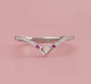 Handmade 925 Silver 4mm Square Empty Bezel Mount Stackable Band Chevron <b>Ring</b> CZ Setting Ashes Resin Jewelry <b>Blank</b> Components - Product Image 1