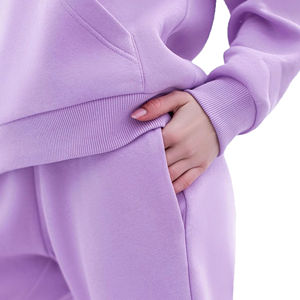 Conjunto Deportivo de Invierno para Mujer, con Capucha, Estilo Urbano, 2 Piezas, Personalizable, Talla Grande, Felpa Francesa 100% - Product Image 6