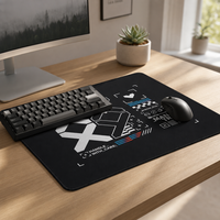 Tapis de souris en verre trempé personnalisé imprimé, surface lisse de haute qualité pour le jeu et le bureau, directement de l'usine, 450x400mm