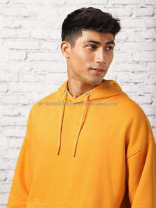 Sudadera Extra Grande para Hombre, Sudadera con Capucha Extra Grande de Primera Calidad, Color Amarillo, Estilo Holgado con Hombros Caídos, 100% Algodón, Térmica, con Logotipo Personalizado - Product Image 4