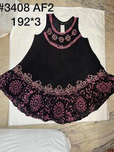 Sweet Bohemian Batik Woven Printed V-neck Short Sleeve Dropped Waist 100% Viscose Winter Midi Umbrella <b>Dress</b> - Product Image 3