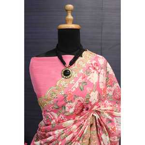 Impresionante diseño floral Impresión digital Saree Elegante Ropa de fiesta de noche - Product Image 4