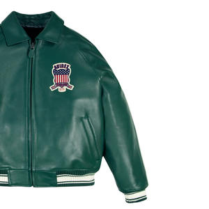 Meilleur prix - Veste en cuir Avirex pour homme - Veste d'hiver haut de gamme - Cuir véritable - Coupe-vent - Imperméable - Teinture unie - Toutes les tailles disponibles - Product Image 2