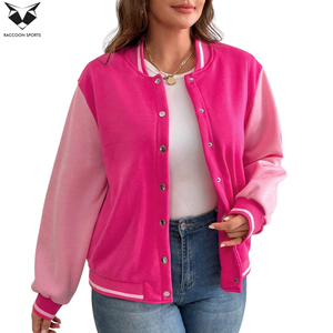 เสื้อแจ็คเก็ตวาร์ซิตี้สีชมพูสำหรับผู้หญิงแบบใหม่ล่าสุด แขนยาว ตัดต่อสีสันสดใส ติดกระดุมแป๊กด้านหน้า สไตล์ลำลอง ใส่ได้ในฤดูใบไม้ร่วง ทรงปกติ - Product Image 4