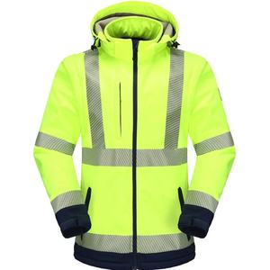 Veste de travail haute visibilité respirante personnalisée orange pour la construction avec plusieurs poches - Product Image 1