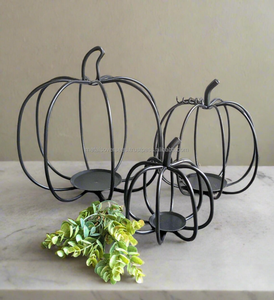 Pumpkin <b>Tealight</b> Holder Metal Wire Candle Holder Decorative Tabletop Centerpiece Handmade Gold Wire Candle Stand for Home - Product Image 6