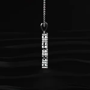 Pendentif en diamant CVD cultivé en laboratoire certifié IGI, clarté VVS-VS, nouvelle arrivée, lettre V, avec collier solitaire en or blanc couleur D-E. - Product Image 4