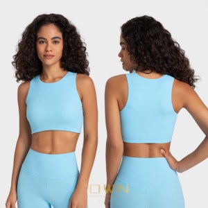 <b>Black</b> Seamless Sports Bra Scoop Neck Racerback Medium Support Yoga Bra For Women Breathable Solid Design - Product Image 1