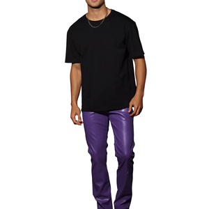 Wholesale Price Custom Made Cowhide <b>Leather</b> <b>Pants</b> <b>Men</b> Lightweight Breathable Waterproof Eco-Friendly High Quality High Waist - Product Image 1